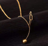Gold-Plated Stainless Steel Ball Drop Necklace for Women – Minimalist Gold Chain Jewelry