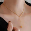 Gold-Plated Stainless Steel Ball Drop Necklace for Women – Minimalist Gold Chain Jewelry