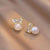 Luxury Diamond Bow Pearl Earrings for Women – Gold Plated Elegant Studs | Korean Style Anti-Tarnish Jewelry