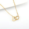 Stylish Gold-Plated Artificial Heart Pendant Necklace for Women & Girls