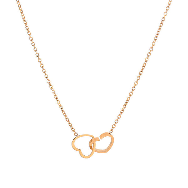 Stylish Gold-Plated Artificial Heart Pendant Necklace for Women & Girls