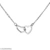 Stylish Silver-Plated Artificial Love Heart Pendant Necklace for Women