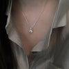 Elegant Water Drop Zircon Pendant Necklace for Women – Silver-Plated Anti-Tarnish Jewelry