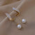Elegant Korean Knot Pearl Earrings for Women – 18K Gold-Plated Anti-Tarnish Fashion Jewelry