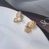 Korean Butterfly Pearl Earrings for Women – Gold Plated French Diamond Studs | Trendy Korean Fashion Jewelry